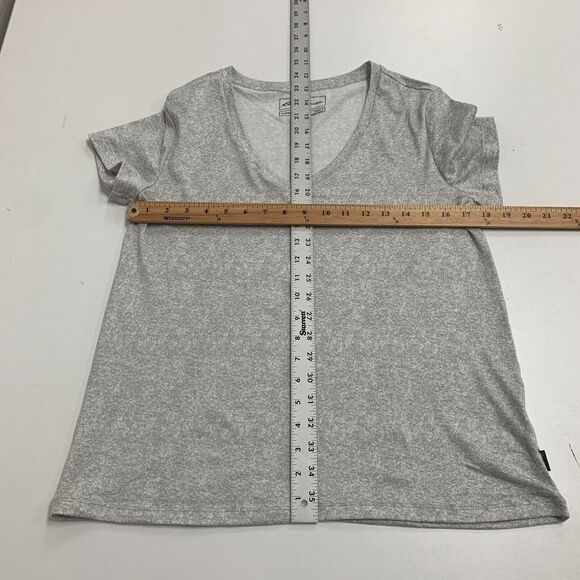 Eddie Bauer Sleepwear V Neck Tee Womens S Small Gray Short Sleeve Stretch Shirt - Picture 6 of 10